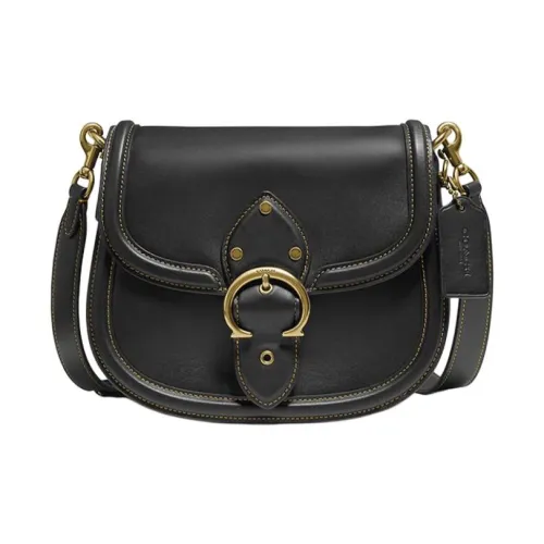 COACH Кожа Седло Сумка Сумка через плечо Сумка на плечо Женская Черная