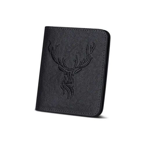 WilliamPOLO Коровья кожа Держатель для карт Монетница Стандартная Мужская Черная