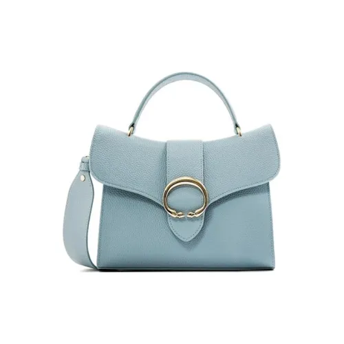 Azzurra Gronchi Сумка через плечо из коровьей кожи сумка среднего размера женская туманно-голубая