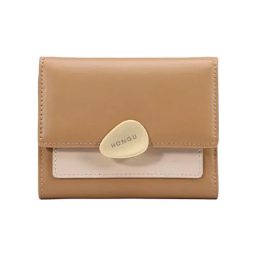 HONGU Кошелек из коровьей кожи женский светло-коричневый
