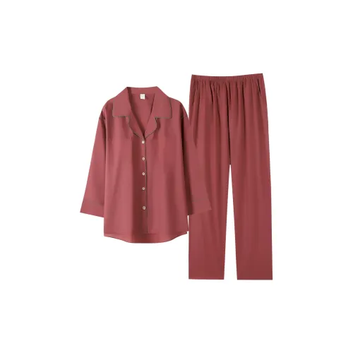 ZumashL Пижамный комплект Женский Серебряный Звезда Бегония Красный