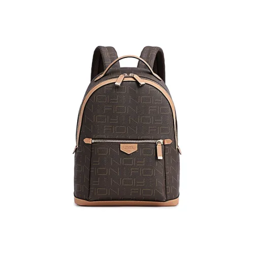 FION ПВХ Рюкзак Большой Женский Кофейный Чай Коричневый