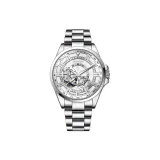 GJ16301 Белый корпус, белый циферблат, стальной браслет