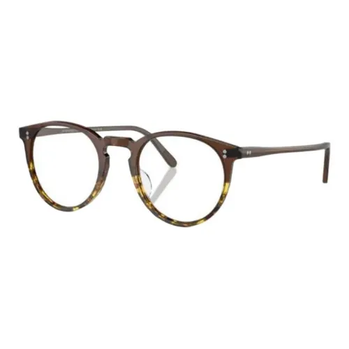 Oliver Peoples Ацетат Овальные Оправы для очков Унисекс Коричневый