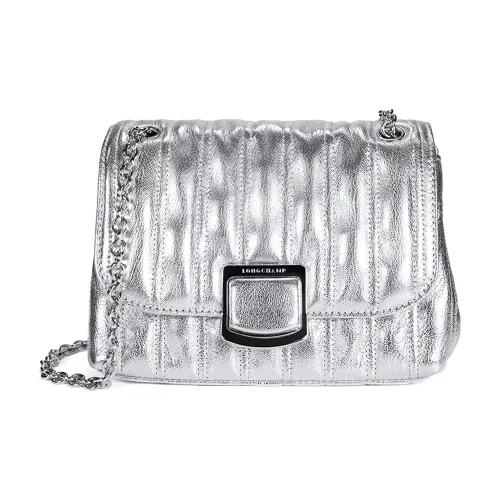 LONGCHAMP Brioche Коровья кожа Сумка через плечо Женская серебряная