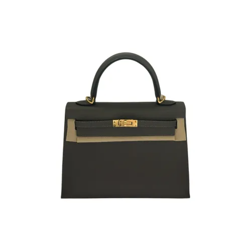 HERMES Kelly Эпсомская кожа Сумка Kelly Сумка Унисекс Кучевой серый