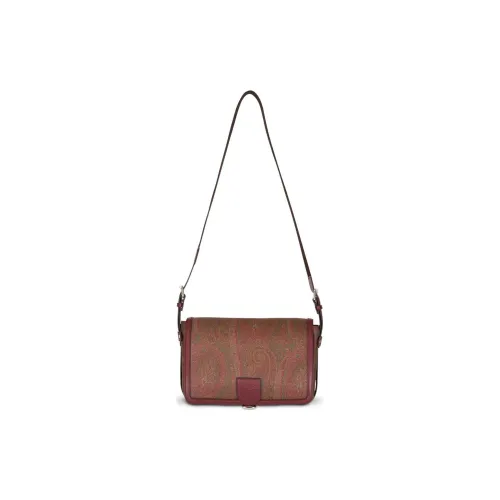 ETRO Сумка через плечо из кожи мужская бордового цвета