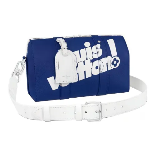 LOUIS VUITTON City Keepall Коровья кожа Сумка Дорожная сумка Сумка через плечо Мужская Синяя