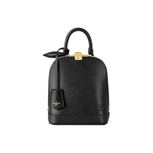 LOUIS VUITTON Alma EPI Кожа Сумка-купол Рюкзак Женский Черный