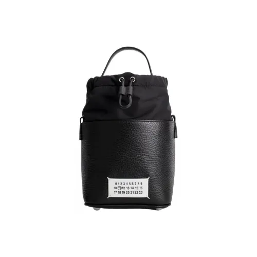 Maison Margiela 5AC Корова Кожа Ведрообразная Сумка Плечевая Сумка Сумка Женская Черная