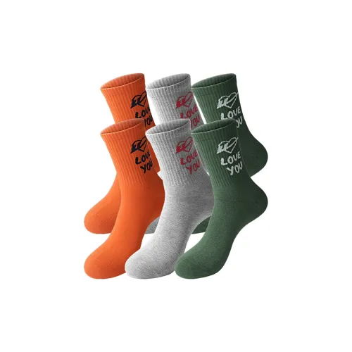 Warrior 6 пар, 2 оранжевые, 2 зеленые, 2 серые, унисекс, носки до икры MID