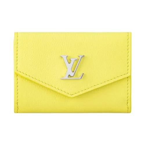 LOUIS VUITTON Телячья кожа с рельефным узором Кошелек Мини Женский Желтый