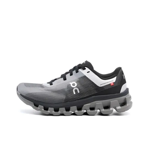 On Cloudflow 4 Амортизация Износостойкие Низкие Кроссовки для Бега Женские Черные Серые