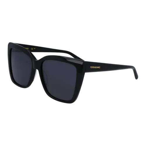 FERRAGAMO Ацетат Нерегулярной Формы Солнцезащитные Очки Мужские Черные