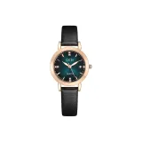 Чёрный ремешок, зелёный циферблат