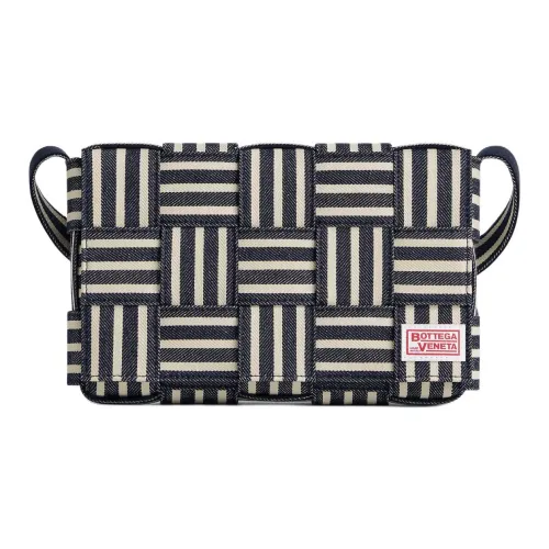 Bottega Veneta Хлопок Сумка через плечо Средняя Мужская Морской Синий Белый Черный