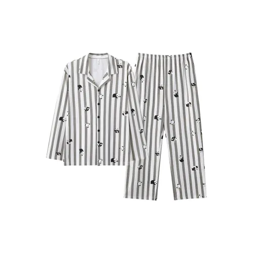 PBENO PD Пижамный комплект Мужской Серый Белый