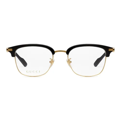 GUCCI Металл Ацетат Прямоугольные Оправы для очков Мужские Золото Черный