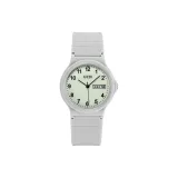 Серый корпус, светящийся циферблат, серая полоска