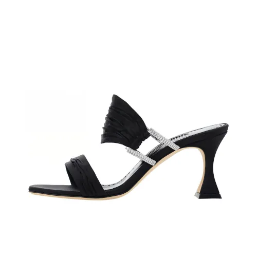 MANOLO BLAHNIK Резиновая подошва Шлепанцы Женские Черный