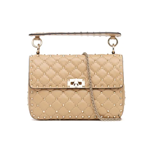 Valentino Rockstud Кожа Сумка через плечо Сумка Женская Светлый Умбра