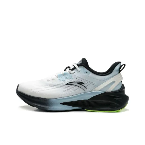 Anta Stinger 5 Устойчивый к истиранию Дышащий Низкий Топ A SHOCK Марафон Тренировочные Повседневные Беговые кроссовки Мужские Белый Синий