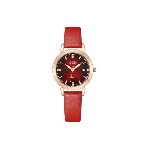 GEDI Кварцевый Movement Женские часы 29 мм Красные