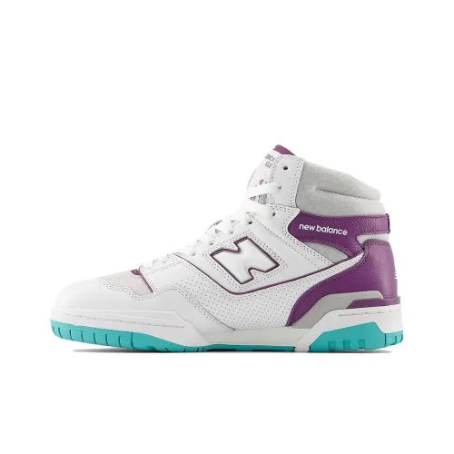 New Balance NB 650 Series MID Топ Винтажные Баскетбольные Кроссовки Мужские Белый Фиолетовый Серый