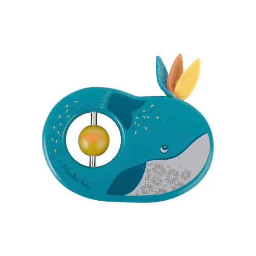 MOULIN ROTY Olga's Travel Collection Деревянный Blue Whale Ручной Колокольчик 11 см Игрушки