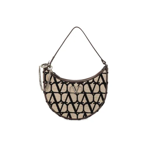 Valentino Vlogo Телячья кожа Сумка через плечо Женская Серый Черный