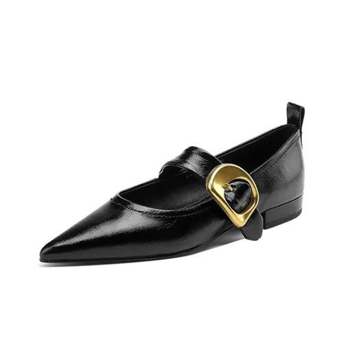 EASTTATALL Туфли Мэри Джейн с плоской подошвой 2 см женские