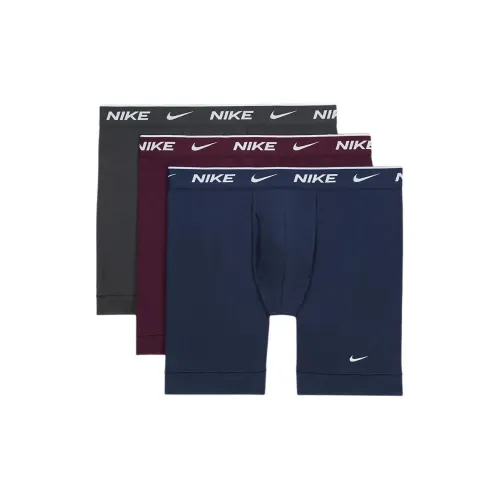 Nike 3 упаковки Темно-синий/Бордо/Бордовый/Угольно-черный/Белый Мужские боксер-шорты