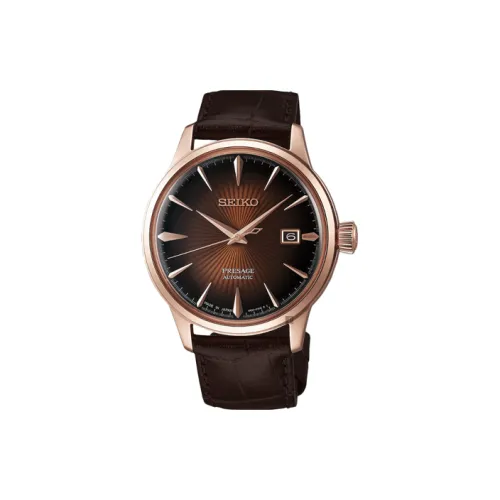 SEIKO Ручной завод, мужские часы серии Presage, 40,5 мм, кофейного цвета
