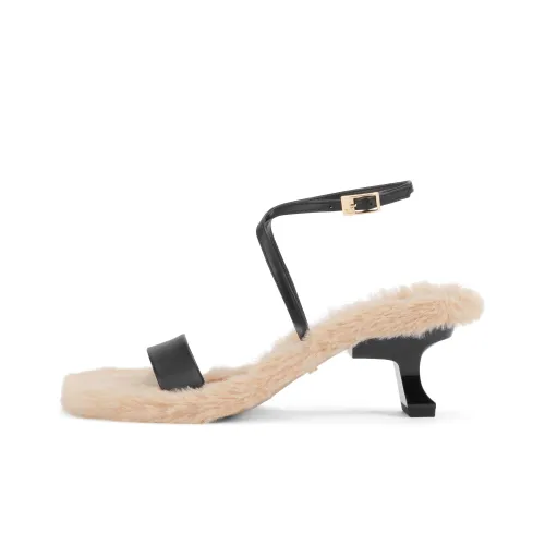 CHARLES KEITH Маленький ck one Ремень Сандалии 6,1cm Женские Черный Светло-Синий Светло-Синий