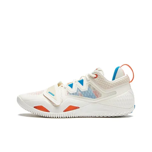 LINING Rage 2 Баскетбольные кроссовки Низкий топ Белый Оранжевый Синий Мужской