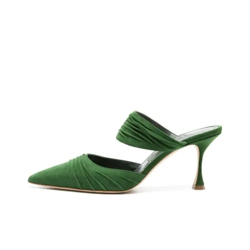 MANOLO BLAHNIK Резиновая подошва Домашние тапочки Женские Зеленый