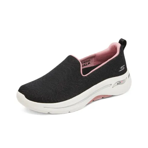 Skechers Амортизация Износостойкий Низкий Топ Повседневная Обувь Женская Черный Розовый