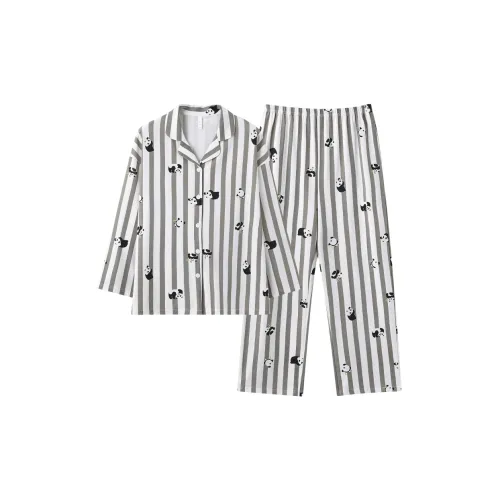 PBENO PD Пижамный комплект Женский Серый Белый