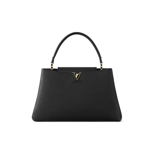 LOUIS VUITTON Capucines Кожа Капусин Через плечо Сумка Тоут На одно плечо Большая Женская Черная