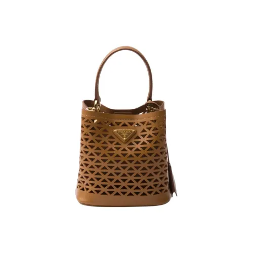 PRADA Panier Кожа Сумка через плечо Сумка Мини Женская Карамель