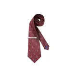 Бордовый галстук + ожерелье-чокер с булавкой [набор]