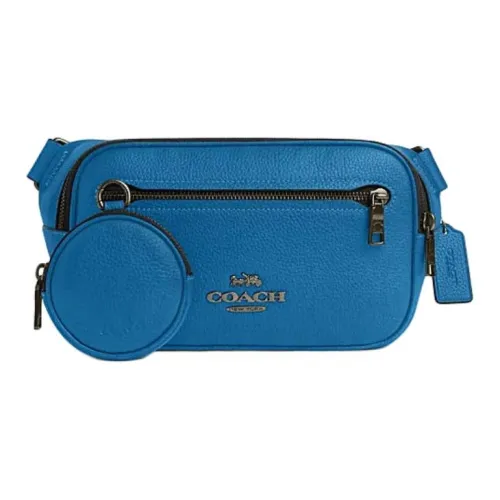 COACH Коровья кожа Сумка через плечо Мужской Синий Сосна Bird Цвет