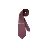 Бордовый галстук + ожерелье-чокер с булавкой [набор]