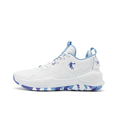 QIAODAN Баскетбольные кроссовки Low Top Jordan Белый/RHYTHM Синий Мужской