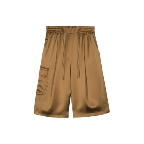 Yves Salomon SS24 Повседневные шорты Женские Карамельно-коричневый