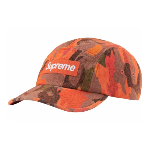 Supreme 100% хлопковый холст Кепки Унисекс Оранжевый