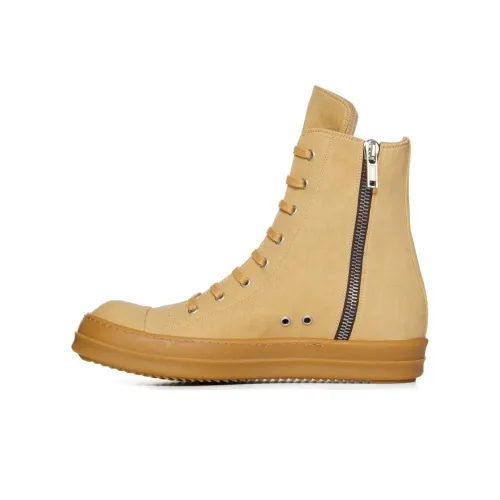 Rick Owens DRKSHDW High-Top Canvas Shoes Light Brown Men's