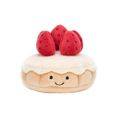 JELLYCAT Interesting Food Утонченный Французский Клубничный Тарт Куклы Плюшевая кукла 7 см Рекомендуемый рост