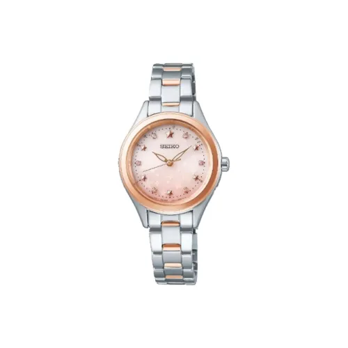 SEIKO Кварцевый механизм нержавеющая сталь ремешок женские часы апельсин циферблат часов SWFH120