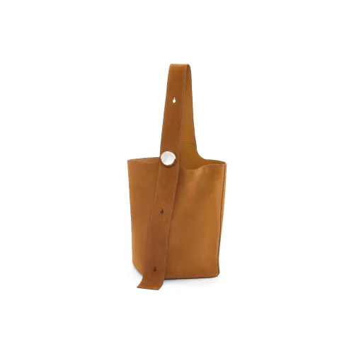 LOEWE Замша Коровья кожа Ведрообразная сумка Сумка Сумка через плечо Мужская Табачная